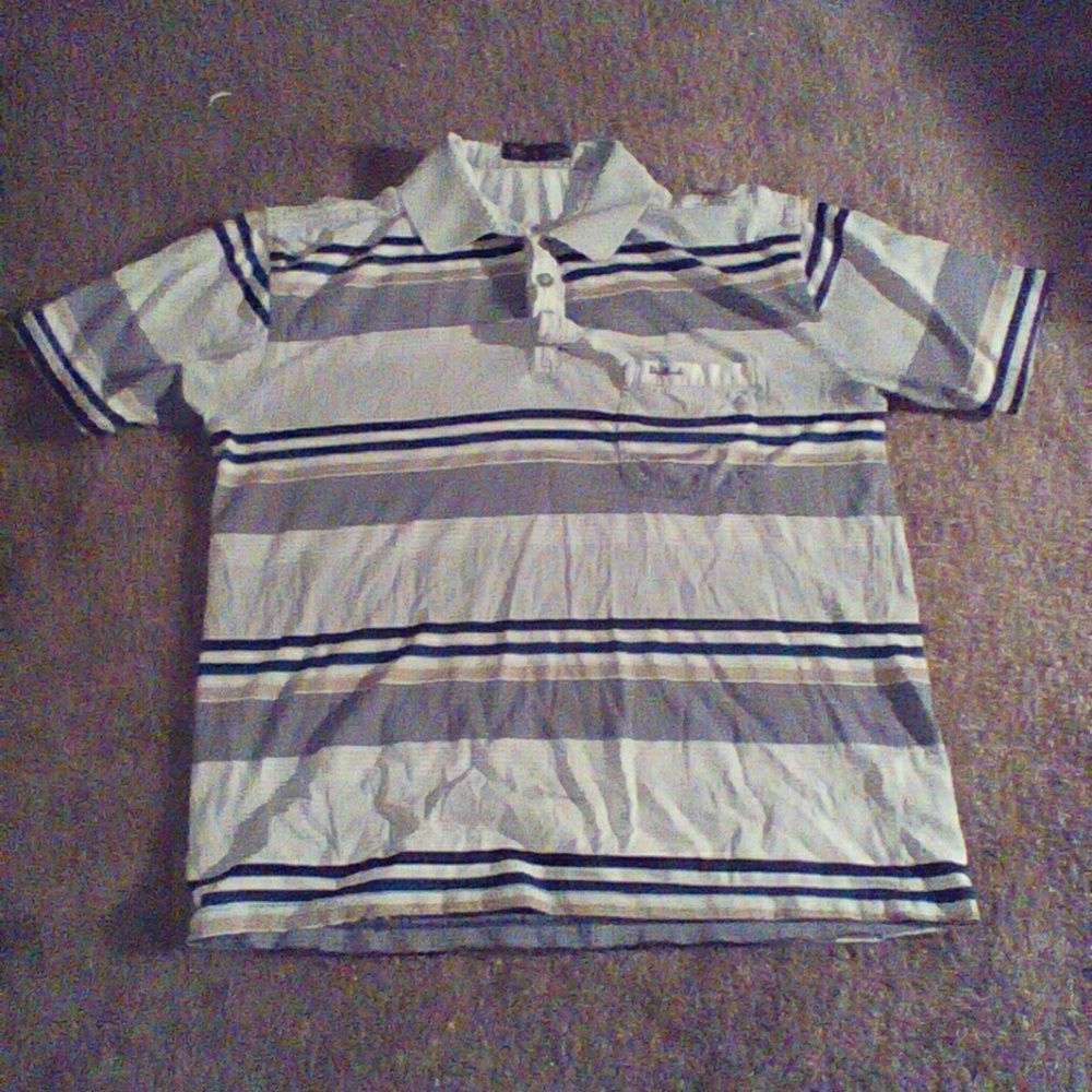 White grey and black polo